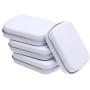 Mini Skater 2.23 x1.76 x 0.55 inch Metal Tin Box Portable Small Container Storage Case with Solid Hinged Top for Drawing Pin Nail Art Bead Earring and Jewelry Craft Organizing,4Pcs (White)