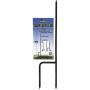 KINREX Garden Flag Pole Holder Stand - Black Metal Iron Wrought Stake Poles for Outdoor Garden Lawn Yard - 3 Piece Set - 35'' Tall x 15.5'' Wide