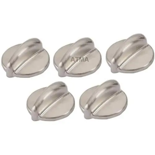 WB03K10303 Chrome Cooktop Control Knob Heavy Duty Metal Knobs Replacement Fits for GE Gas Range Replace WB03K10208 1810427 AH3486484 AP4980246 EAP3486484 PS3486484-Pack of 5