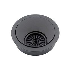 DGOL 5 pcs 1-7/8 inch (48mm) Metal Desk Grommet Cable Cord Wire Hole Cover Outlet Port (MATT Black)