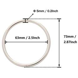 BIKICOCO 2-1/2 Metal O-Ring Buckle Connector Round Loops Non Welded for Bags Webbing Purse and Belt Straps, Silver, Pack of 6