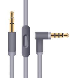 Replacement Audio Cable Cord Wire with in-line Microphone and Control for Beats by Dr Dre Headphones Solo/Studio/Pro/Detox/Wireless/Mixr/Executive/Pill (Gray)