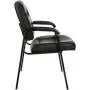 Amazon Basics Classic Faux Leather Office Desk Guest Chair with Metal Frame - Black