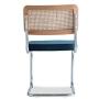 Edloe Finch SET OF 2 Rattan Back - Velvet Cushion, Blue,