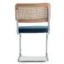 Edloe Finch SET OF 2 Rattan Back - Velvet Cushion, Blue, Edloe Finch SET OF 2 Rattan Back - Velvet Cushion, Blue,