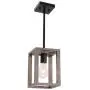VINLUZ Kitchen Island 1-Light Fixture Farmhouse Wood Accents Frame Pendant Square, Black Metal Finish Dining Room Lighting Fixture Hanging, Modern Industrial Style VINLUZ Kitchen Island 1-Light Fixture Farmhouse Wood Accents Frame Pendant Square, Black Metal Finish Dining Room Lighting Fixture Hanging, Modern Industrial Style