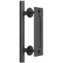 SMARTSTANDARD 12 Inch Sliding Barn Door Handle, Pull and Flush Hardware Set, Black Powder Coated Finish, Large Rustic Two-Side Design SMARTSTANDARD 12 Inch Sliding Barn Door Handle, Pull and Flush Hardware Set, Black Powder Coated Finish, Large Rustic Two-Side Design