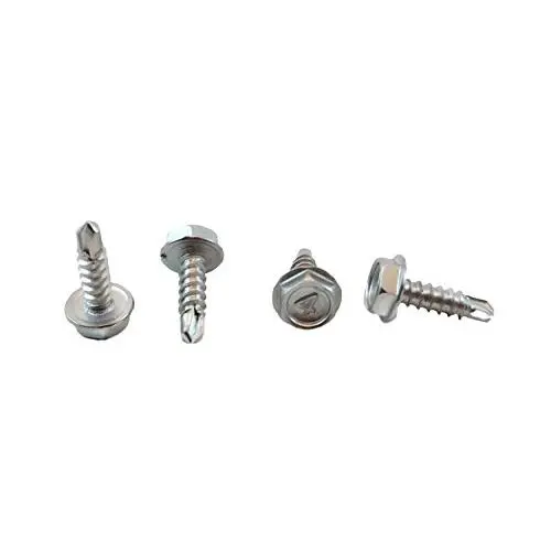Stainless #6 x 1/2 Inch Hex Washer Head Self Drilling Sheet Metal Tek Screws with Drill Point, 410 Stainless Steel, Self Driller, 100 Pieces (#6 x 1/2 Inch) Stainless #6 x 1/2 Inch Hex Washer Head Self Drilling Sheet Metal Tek Screws with Drill Point, 410 Stainless Steel, Self Driller, 100 Pieces (#6 x 1/2 Inch)