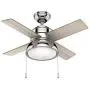 HUNTER 59386 Loki Indoor with LED Light with Pull Chain Control, 36'', Polished Nickel HUNTER 59386 Loki Indoor with LED Light with Pull Chain Control, 36'', Polished Nickel