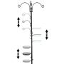 DAINTIER Bird Feeding Station Kit for Outdoors, 5 Prong Base, 92 Inch Black Metal Pole, Birdfeeder Birdbath Planter Hanger for Attracting Wild Birds