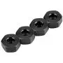 Dilwe RC Car Hex Hub Adapter, 4 Pcs Aluminium Alloy 6mm to 12mm Wheel Hex Hub Adapter for WPL 1634 RC Truck RC Spare Part Accessory (Black)