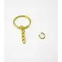 yueton Pack of 100 25mm/0.98'' Metal Split Key Ring with Chain (Gold)
