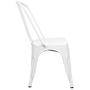 Furmax Metal Dining Chair Indoor-Outdoor Use Stackable Classic Trattoria Chair Chic Dining Bistro Cafe Side Metal Chairs Set of 4 (Ivory White)