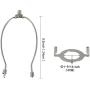 TooToo Star Lamp Shade Harp Holder and Light Base UNO Fitter Adapter Converter Finial Set, Detachable Parts (Silver, E27 Adapter, 9.5 inch)
