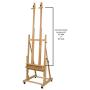 Creative Mark Saint Remy Wooden H-Frame Artist Studio Floor Easel Double Mast Adjustable Multi Angles to Flat for Small to Extra Large Canvas Paintings up to 60''w x 82'' h - Oiled Beechwood