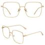 Slocyclub Oversized Blue Light Blocking Glasses for Women Men Non Prescription Metal Square Computer Glasses