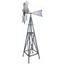Ebros 41'' Tall Oversized Rustic Country Farm Agricultural Windmill Outpost Galvanized Metal Handcrafted Wind Catcher Spinner Western Home and Garden Vintage Farmhouse Country Accent Sculpture