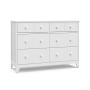Storkcraft Moss 6 Drawer Universal Double Dresser (White) - Bedroom Furniture Storage, Modern Farmhouse Style, Sturdy and Durable Wood Construction, 6 Deep Spacious Drawers, Steel Hardware