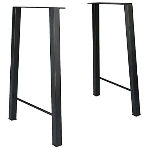 Tengchang 28 Tall Metal Dinning Table Leg Cast Iron Desk Legs, Industrial style Trapezoid Furniture Legs, Set of 2