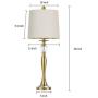 BOBOMOMO USB Metal Crystal Table Lamp 28 Set of 2 Modern Living Room Bedroom Nightstand Bedside Desk Lamp(Gold)