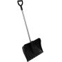CASL Brands Aluminum Snow Shovel with D-Grip Handle and Heavy-Duty Metal Wear Strip - Adjustable Powder-Coated Steel Handle with Plastic Grip - 22-Inch Blade - Black