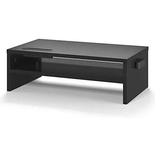 Monitor Stand Riser, 2 Tiers Wood Monitor Riser Stand with Storage Organizer, Desktop Ergonomic Monitor Stand Riser with Cellphone Holder and Cable Management, 16.7 Inch Shelf, Black Monitor Stand Riser, 2 Tiers Wood Monitor Riser Stand with Storage Organizer, Desktop Ergonomic Monitor Stand Riser with Cellphone Holder and Cable Management, 16.7 Inch Shelf, Black