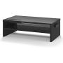 Monitor Stand Riser, 2 Tiers Wood Monitor Riser Stand with Storage Organizer, Desktop Ergonomic Monitor Stand Riser with Cellphone Holder and Cable Management, 16.7 Inch Shelf, Black