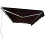 MCombo 13x8 Feet Manual Retractable Patio Door Window Awning Sunshade Shelter Outdoor Canopy(Coffee Brown)