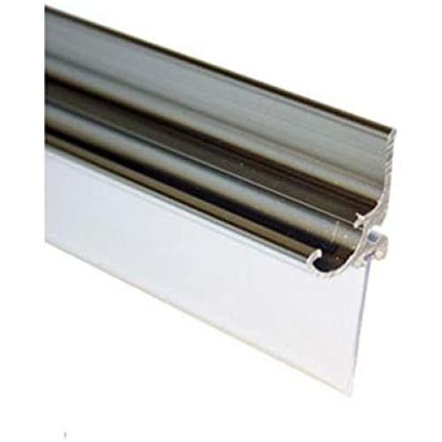 Chrome Framed Shower Door Replacement Drip Rail with Vinyl Sweep - 32'' Long