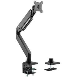 WALI Single Monitor Gas Spring Desk Mount Heavy Duty Aluminum Fully Adjustable Fit Screen up to 35 inch, 33 lbs. VESA 75 and 100 (GSM001XL), Black