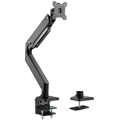WALI Single Monitor Gas Spring Desk Mount Heavy Duty Aluminum Fully Adjustable Fit Screen up to 35 inch, 33 lbs. VESA 75 and 100 (GSM001XL), Black WALI Single Monitor Gas Spring Desk Mount Heavy Duty Aluminum Fully Adjustable Fit Screen up to 35 inch, 33 lbs. VESA 75 and 100 (GSM001XL), Black