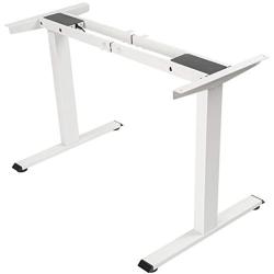 Electric Stand up Desk Frame - FEZIBO Dual Motor and Cable Management Rack Height Adjustable Sit Stand Standing Desk Base Workstation, White (Frame Only)