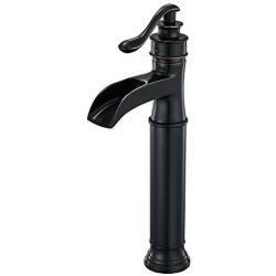 Vessel Sink Faucet Oil Rubbed Bronze Waterfall Single Handle Lever One Hole Bathroom Mixer Tap Deck Mount