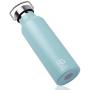 BOGI 20oz Double Wall Vacuum Insulated Stainless Steel Water Bottle-Scratch Resistance&Eco-Friendly for Outdoor Sports Yoga Camping+Straw Flip Cap,2 Straw&Cleaning Brush