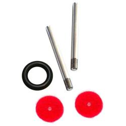 2 Pieces Metal Vintage Domestic Home Sewing Machine Screw-in Spool Pins + Bobbin Winder Tire + Red Felt Pad Thread Holder Wire Pole Spare Part Fits Singer, Kenmore and Japanese Made