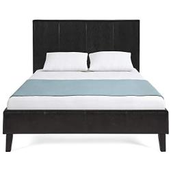 Best Choice Products Faux Leather Upholstered Queen Size Modern Platform Bed Frame Mattress Support w/Wood Slats, Metal Frame, Headboard, Footboard, Black