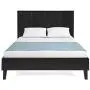 Best Choice Products Faux Leather Upholstered Queen Size Modern Platform Bed Frame Mattress Support w/Wood Slats, Metal Frame, Headboard, Footboard, Black Best Choice Products Faux Leather Upholstered Queen Size Modern Platform Bed Frame Mattress Support w/Wood Slats, Metal Frame, Headboard, Footboard, Black