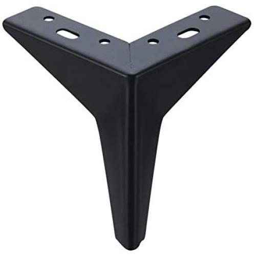 Hoowen Furniture Legs - 6 Metal Sofa Legs, Black Replacement Diamond Triangle Heavy Duty Chrome Couch Chair Ottoman Furniture Feet,Pack of 2
