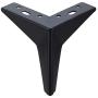 Hoowen Furniture Legs - 6 Metal Sofa Legs, Black Replacement Diamond Triangle Heavy Duty Chrome Couch Chair Ottoman Furniture Feet,Pack of 2