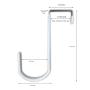 Tetra-Teknica EDH-3P Vinyl Coated Over The Door Hook Fits Door up to 1⅜ Inch Thick, 3 per Pack, Color White
