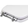 TOPSEAT TinyHiney Potty Round Toilet Seat, Adult/Child, w/Chromed Metal Hinges (White)