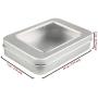 Goodma 8 Pieces Small Rectangular Metal Empty Hinged Tins Home Storage Containers Organizer Mini Box with Clear Window Lid, 3.94 x 2.76 x 0.79 inch (Silver)
