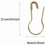 SBYURE 1000 Pieces 22mm/0.87 Inch Metal Gourd Safety Pins Clothing Tag Pins Bulb Pin Calabash Pin Bead Needle for DIY Craft Home Accessories,Golden