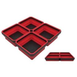 E-Z Red RD Expandable Organization EZTRAY-Q Made from Strong and Flexible Silicone Body and Magnetic ABS Plate Parts Tray, One Large