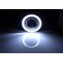 iJDMTOY 3-Inch Projector Fog Light Kit w/ 40-SMD Xenon White LED Halo Ring Angle Rings, Universal Fit With Car SUV Truck ATV RV, etc