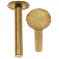 The Beadsmith Metal Elements, 1/4 Inch Nail Head Rivets for Leather 1.3mm Diameter, 100 pc, Solid Brass