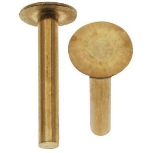 The Beadsmith Metal Elements, 1/4 Inch Nail Head Rivets for Leather 1.3mm Diameter, 100 pc, Solid Brass