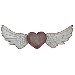 Creative Co-op Red Heart with Wings Wall Decor, 35.5'' L x 1.5'' W x 13.25'' H