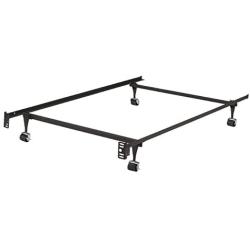 Kings Brand Furniture - Heavy Duty Metal Twin Size Bed Frame with Rug Rollers & Locking Wheels