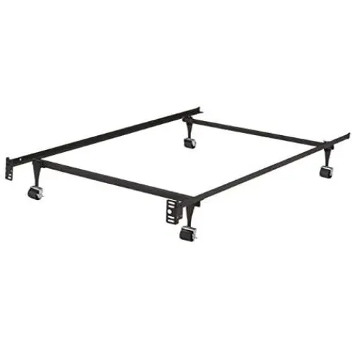 Kings Brand Furniture - Heavy Duty Metal Twin Size Bed Frame with Rug Rollers & Locking Wheels Kings Brand Furniture - Heavy Duty Metal Twin Size Bed Frame with Rug Rollers & Locking Wheels